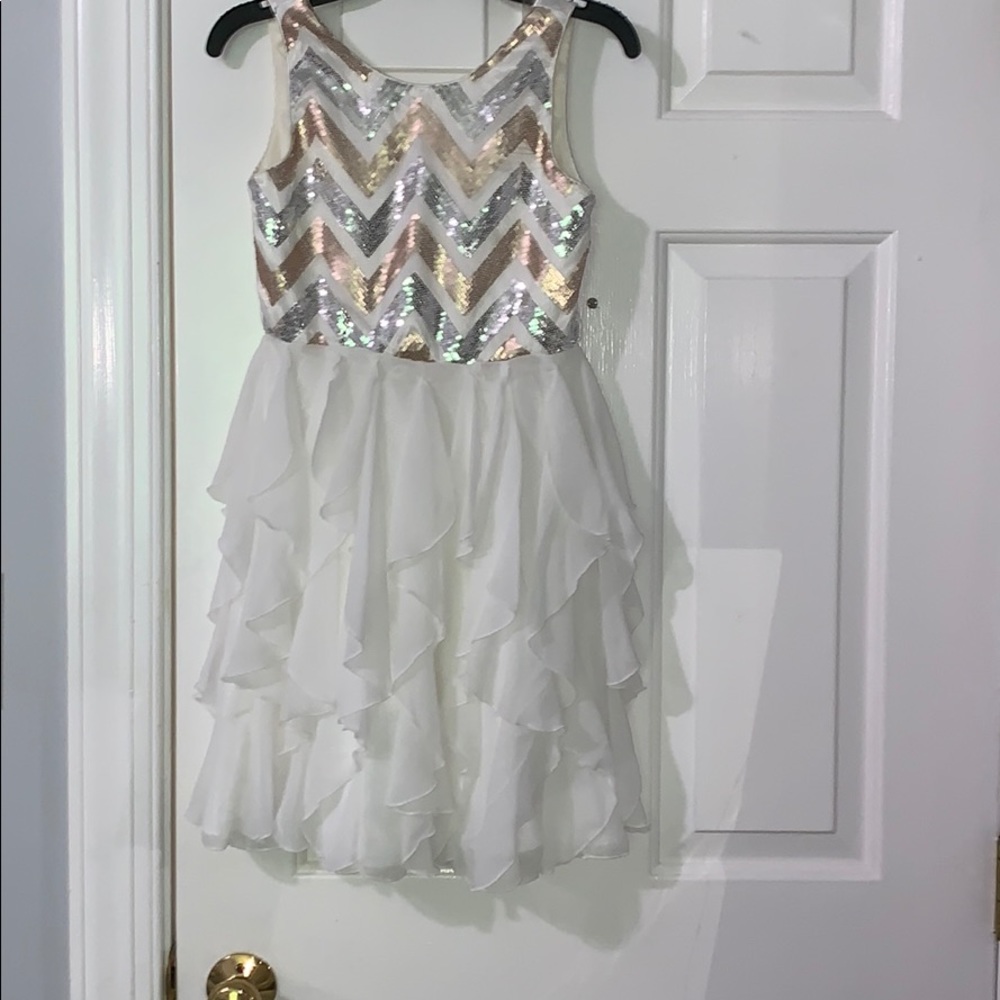 Girls Chevron Sequin Dress